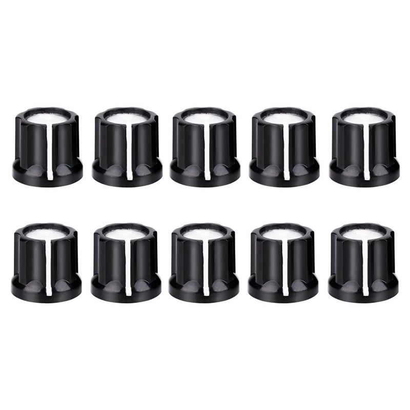 Dilwe 10PCS D Shape Shaft Knobs Aluminum Alloy Volume Control Potentiometer Caps for Electric Guitar Bass Amp Replacement Parts - Image 1